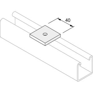 M12 HDG Galv Channel Flat Square Plate Washers - 40x40x5mm